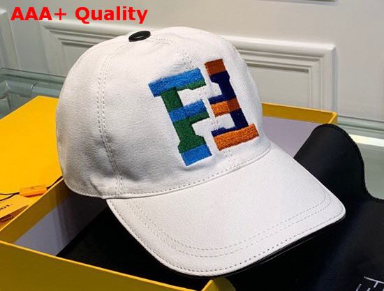 Fendi Baseball Cap White Cotton Canvas Replica
