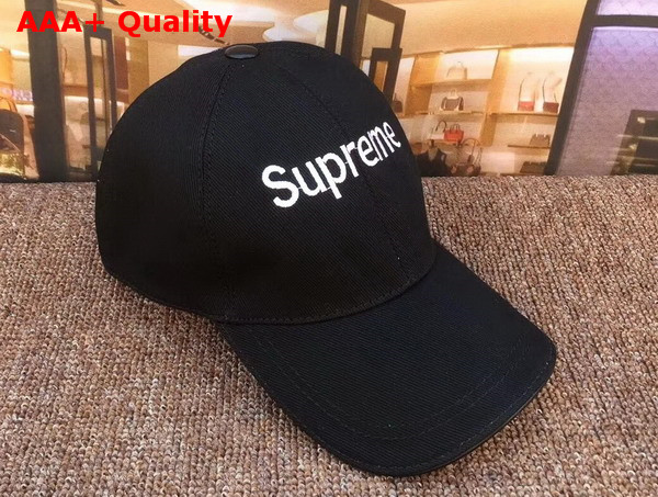 Louis Vuitton Baseball Hat with Embroidered Supreme Black Replica