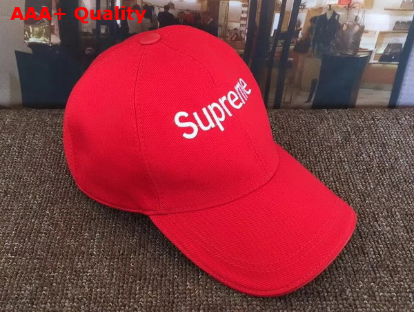 Louis Vuitton Baseball Hat with Embroidered Supreme Red Replica