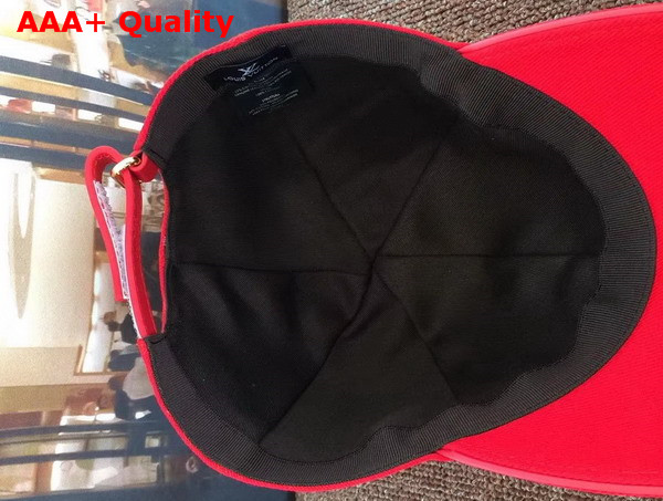 Louis Vuitton Baseball Hat with Embroidered Supreme Red Replica