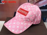 Louis Vuitton Supreme Baseball Hat in Pink Monogram Denim Replica