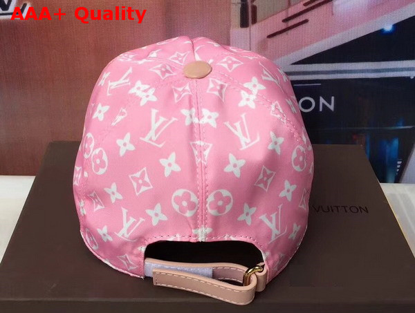 Louis Vuitton Supreme Baseball Hat in Pink Monogram Denim Replica