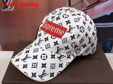 Louis Vuitton Supreme Baseball Hat in White Monogram Denim Replica