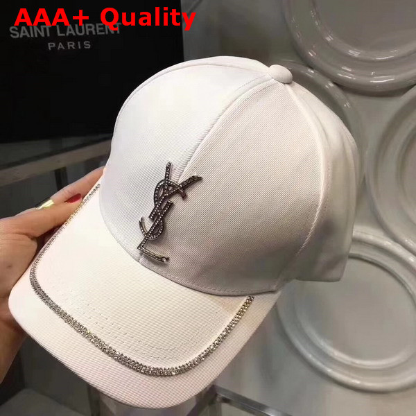 Saint Laurent Baseball Hat with YSL Metal Logo on Front Replica