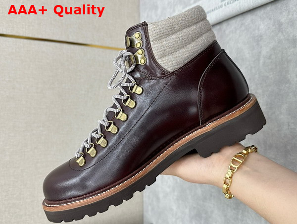 Brunello Cucinelli Calfskin Mountain Boot in Espresso Replica