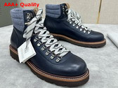 Brunello Cucinelli Calfskin Mountain Boot in Navy Blue Replica