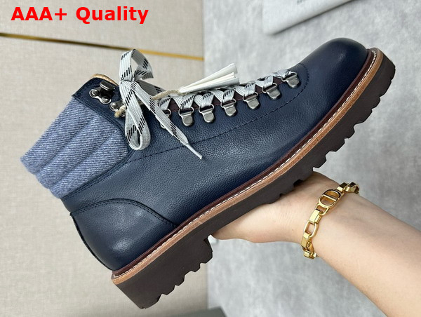 Brunello Cucinelli Calfskin Mountain Boot in Navy Blue Replica