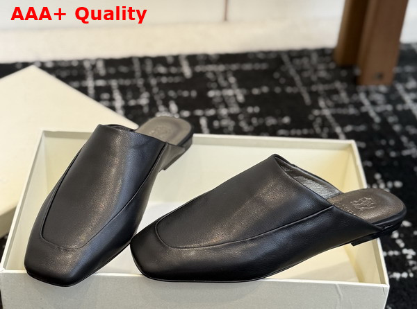 Brunello Cucinelli Calfskin Slippers in Black Replica