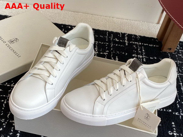 Brunello Cucinelli Calfskin Sneakers in White Replica
