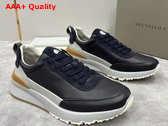 Brunello Cucinelli Calfskin and Suede Runners in Night Replica