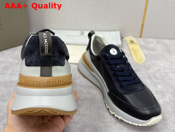 Brunello Cucinelli Calfskin and Suede Runners in Night Replica