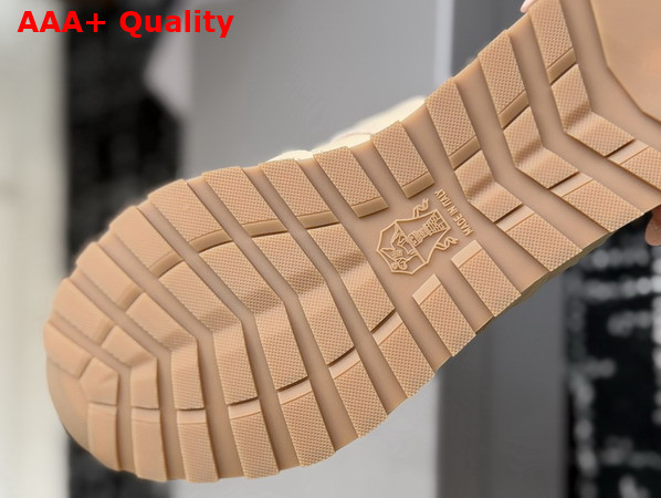 Brunello Cucinelli Leather Runners Beige Grained Soft Leather Runners with Shiny Loops Replica