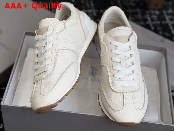 Brunello Cucinelli Leather Runners Butter Grained Soft Leather Runners with Shiny Loops Replica