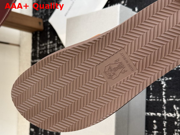 Brunello Cucinelli Leather Slides in Light Brown Replica