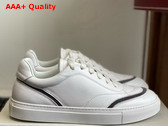Brunello Cucinelli Matte Calfskin Sneakers with Shiny Details in White Replica