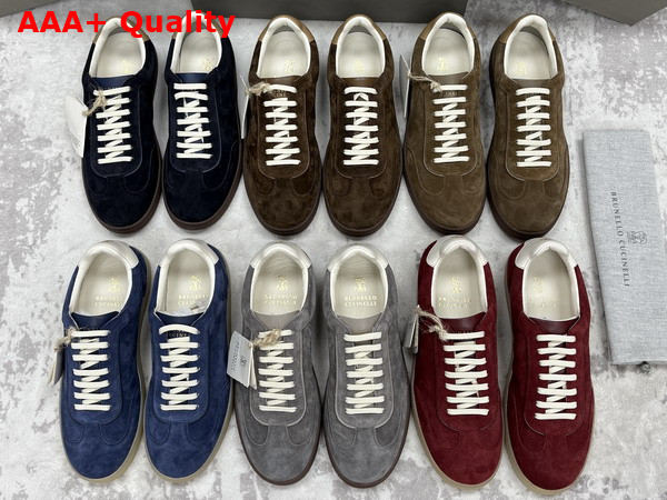 Brunello Cucinelli Men Suede Sneakers 252MZUSGGJ336 Replica