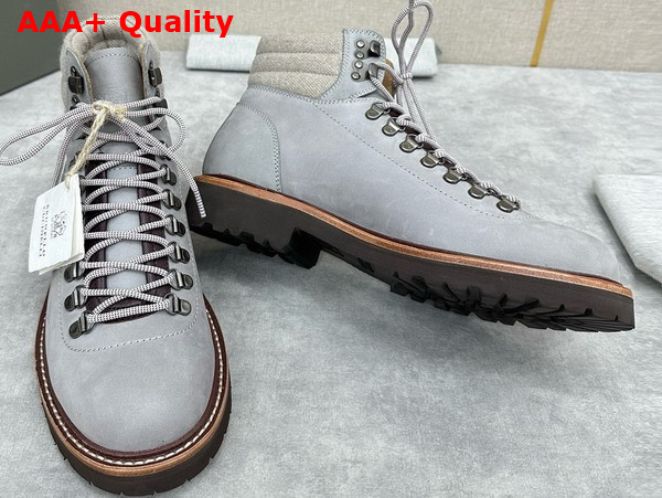 Brunello Cucinelli Nubuck Mountain Boot in Light Blue Replica