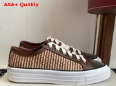 Brunello Cucinelli Raffia Sneakers with Monili in Brown Replica