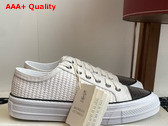 Brunello Cucinelli Raffia Sneakers with Monili in White Replica