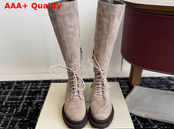 Brunello Cucinelli Suede Boots with Precious Detail Bark Replica