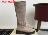 Brunello Cucinelli Suede Boots with Precious Detail Bark Replica