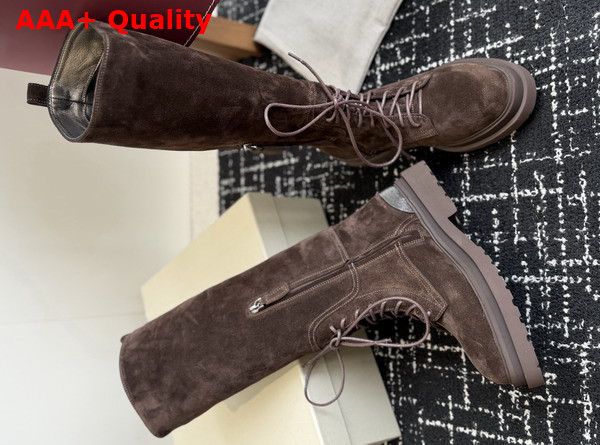 Brunello Cucinelli Suede Boots with Precious Detail Pepper Replica