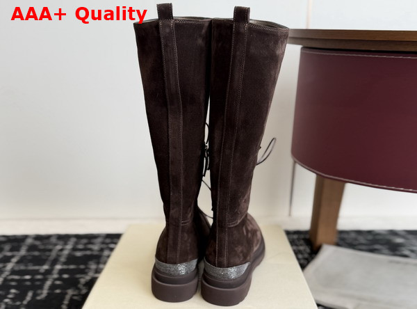 Brunello Cucinelli Suede Boots with Precious Detail Pepper Replica