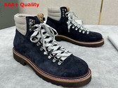 Brunello Cucinelli Suede Mountain Boot in Navy Blue Replica