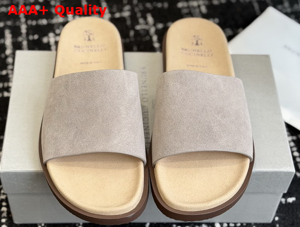 Brunello Cucinelli Suede Slides 261MZUSOLY236CHW89 Replica