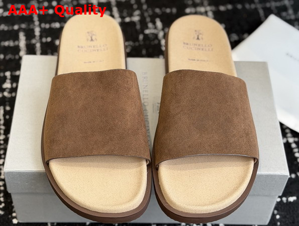 Brunello Cucinelli Suede Slides 261MZUSOLY236CHW89 Replica