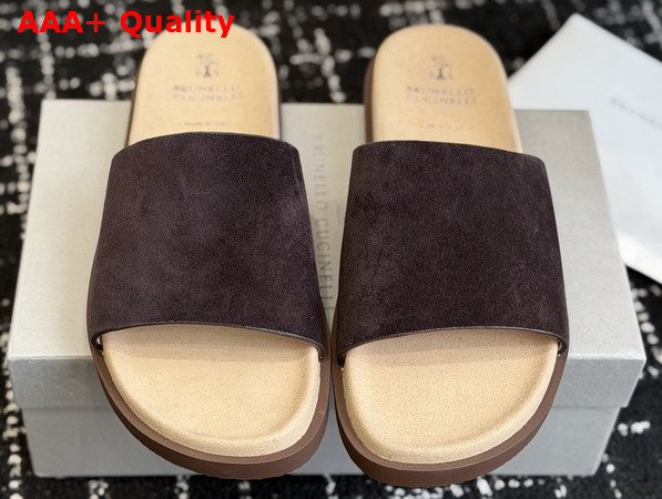 Brunello Cucinelli Suede Slides 261MZUSOLY236CHW89 Replica