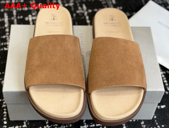 Brunello Cucinelli Suede Slides 261MZUSOLY236CHW89 Replica