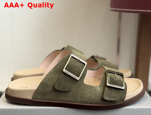 Brunello Cucinelli Suede Slides with Buckles Replica