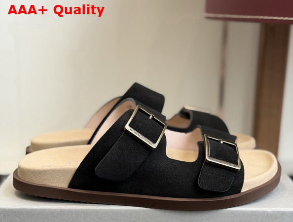 Brunello Cucinelli Suede Slides with Buckles Replica