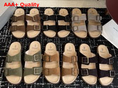 Brunello Cucinelli Suede Slides with Buckles Replica