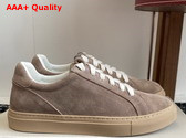 Brunello Cucinelli Suede Sneakers in Light Grey Replica