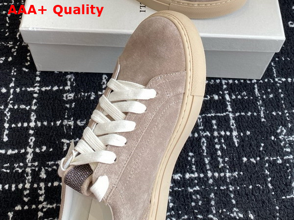 Brunello Cucinelli Suede Sneakers in Light Grey Replica