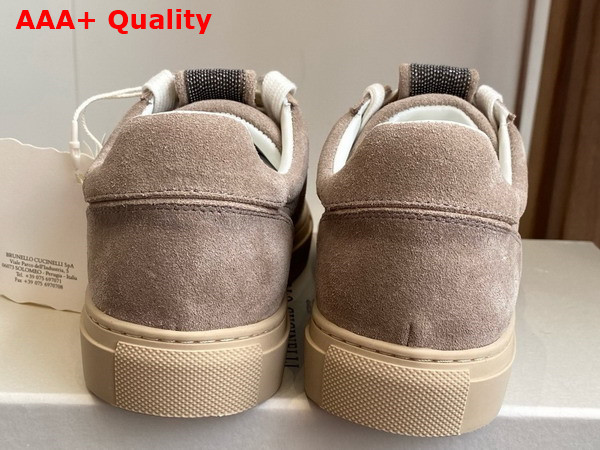 Brunello Cucinelli Suede Sneakers in Light Grey Replica