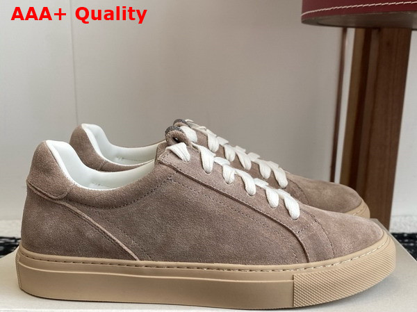 Brunello Cucinelli Suede Sneakers in Light Grey Replica