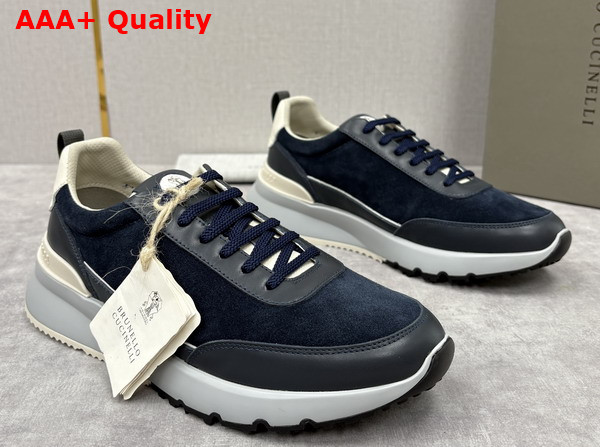 Brunello Cucinelli Suede and Calfskin Runners 252MZUSGGO278CJV06 Replica