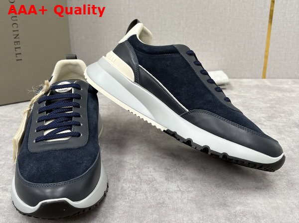 Brunello Cucinelli Suede and Calfskin Runners 252MZUSGGO278CJV06 Replica
