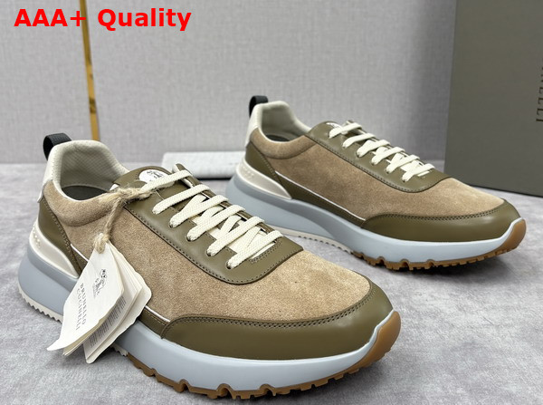 Brunello Cucinelli Suede and Calfskin Runners 252MZUSGGO278CJV06 Replica