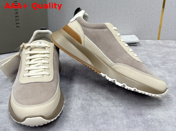 Brunello Cucinelli Suede and Calfskin Runners 252MZUSGGO278CJV06 Replica