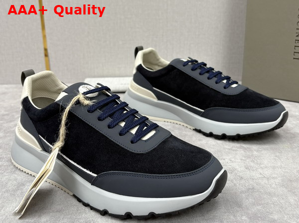 Brunello Cucinelli Suede and Calfskin Runners 252MZUSGGO278CJV06 Replica