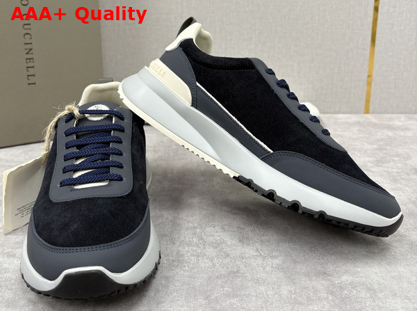 Brunello Cucinelli Suede and Calfskin Runners 252MZUSGGO278CJV06 Replica