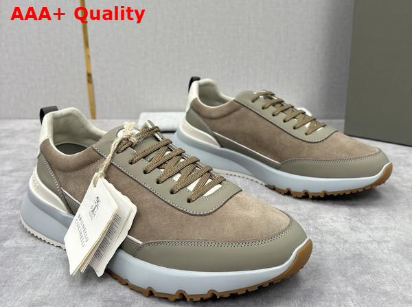 Brunello Cucinelli Suede and Calfskin Runners 252MZUSGGO278CJV06 Replica