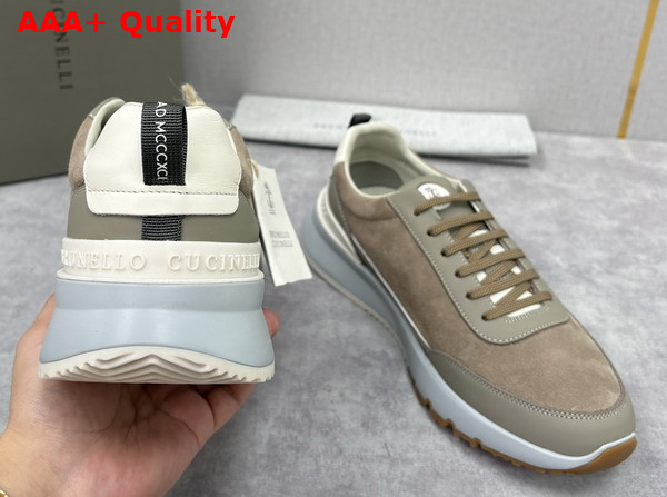 Brunello Cucinelli Suede and Calfskin Runners 252MZUSGGO278CJV06 Replica