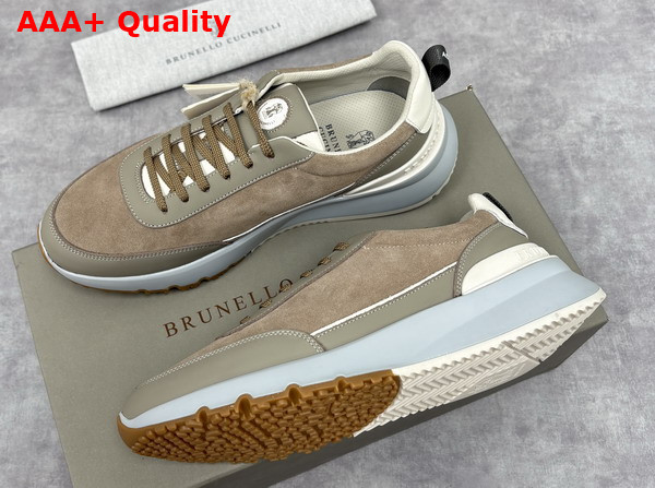 Brunello Cucinelli Suede and Calfskin Runners 252MZUSGGO278CJV06 Replica