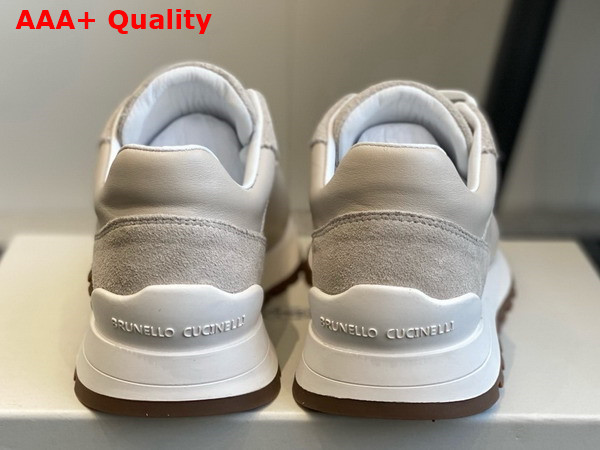 Brunello Cucinelli Suede and Calfskin Runners with Monili Beige Replica