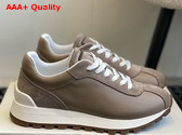 Brunello Cucinelli Suede and Calfskin Runners with Monili Light Grey Replica